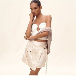 NWT Anthropologie Silky Utility Mini Skirt Pink Size 6